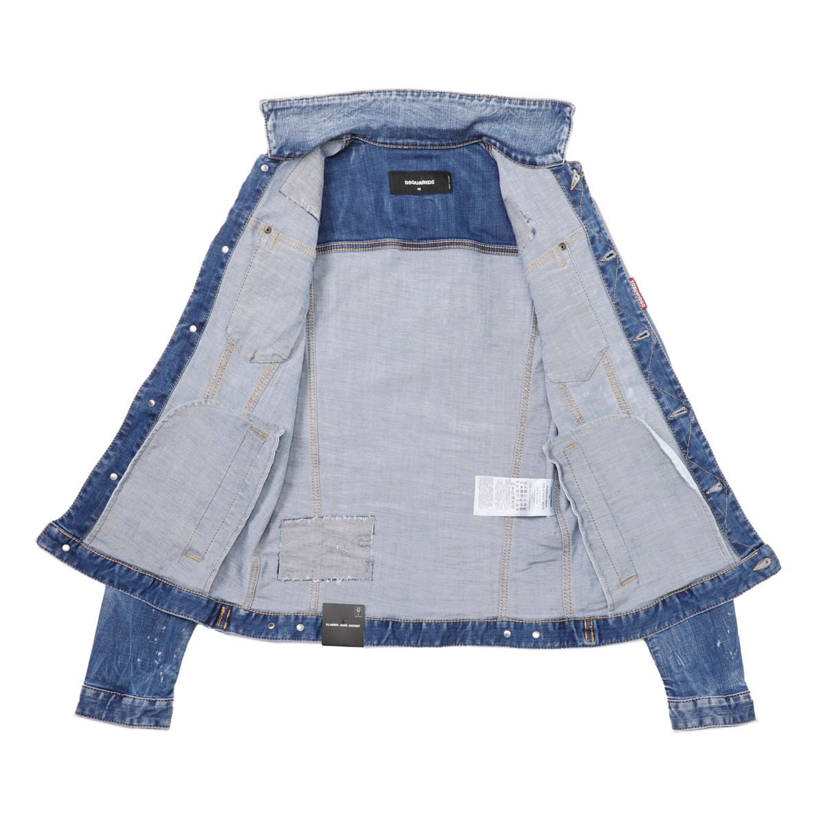 【アウトレット】【ラスト1点】DSQUARED2 ディースクエアード デニムジャケット/MEDIUM BLUE SQUARE WASH CLASSIC JEAN JACKET メンズ