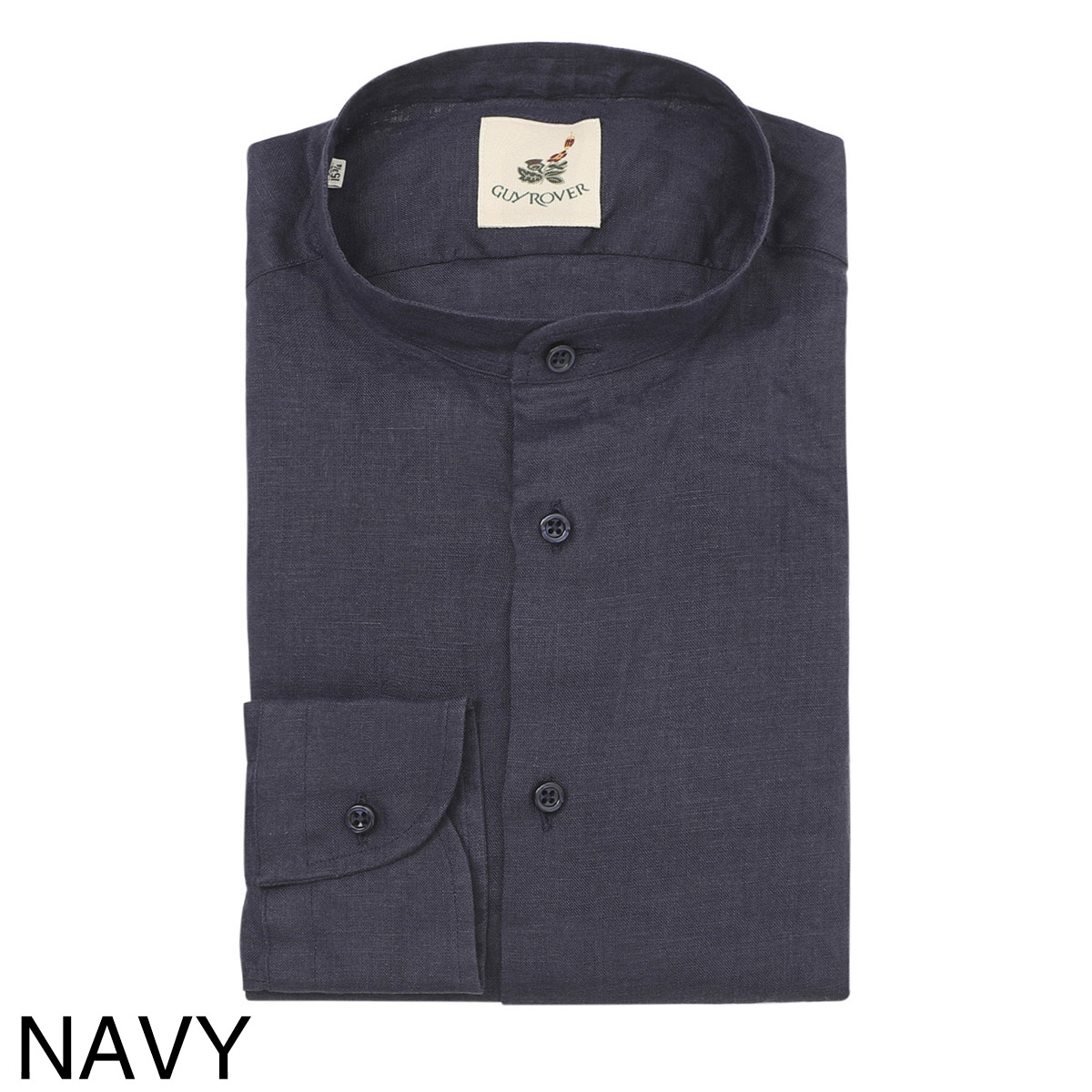 【アウトレット】GUY ROVER ギローバー バンドカラー リネンシャツ メンズ