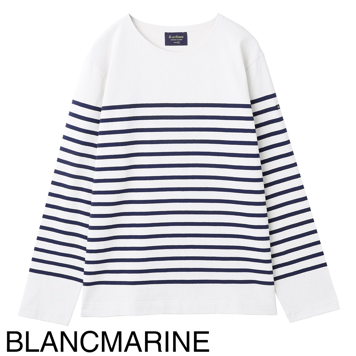 Le minor ボーダー クルーネック カットソー 3 エクリュ ネイビー Le minor ボーダー クルーネック カットソー 3 エクリュ ネイビー