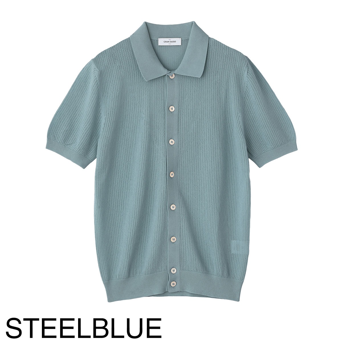 Gran Sasso グランサッソ 半袖ニットシャツ/FRESH COTTON SHORT SLEEVE KNIT SHIRT フレッシュコットン【大きいサイズあり】 メンズ