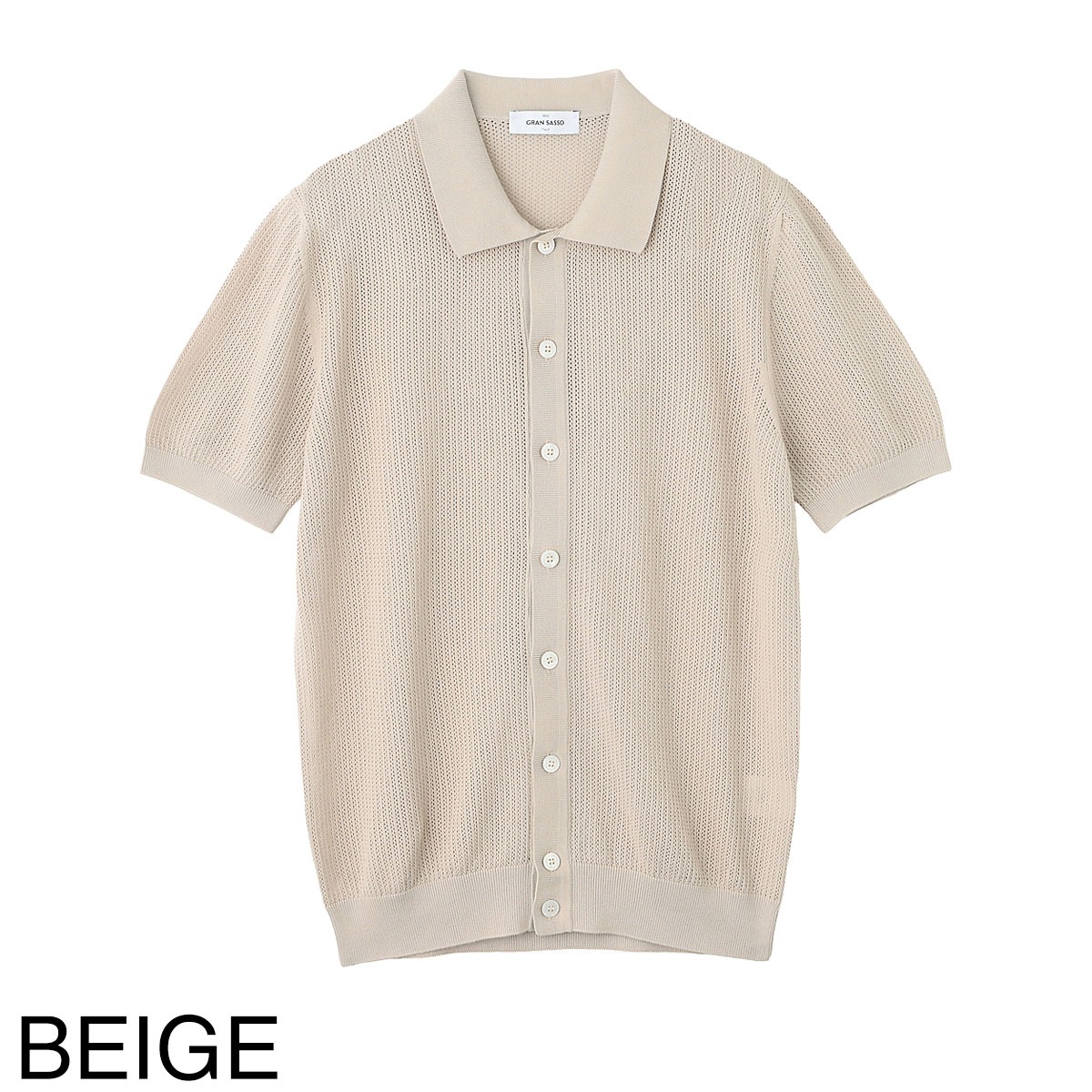 Gran Sasso グランサッソ 半袖ニットシャツ/FRESH COTTON SHORT SLEEVE KNIT SHIRT フレッシュコットン【大きいサイズあり】 メンズ