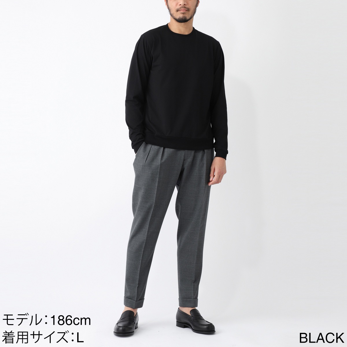 『ネコポス対応(1点まで)』【訳あり】【アウトレット】 GIAB'S ARCHIVIO ジャブス アルキヴィオ クルーネックカットソー/GRT L【返品交換不可】 メンズ