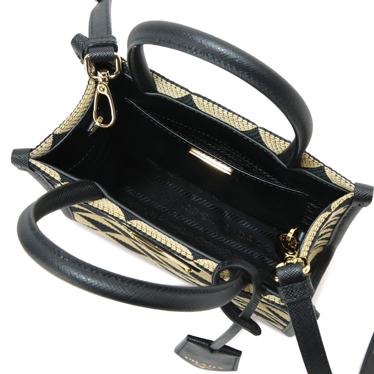プラダ TRIANGOLO ジャカード サフィアーノレザー 2way バッグ
