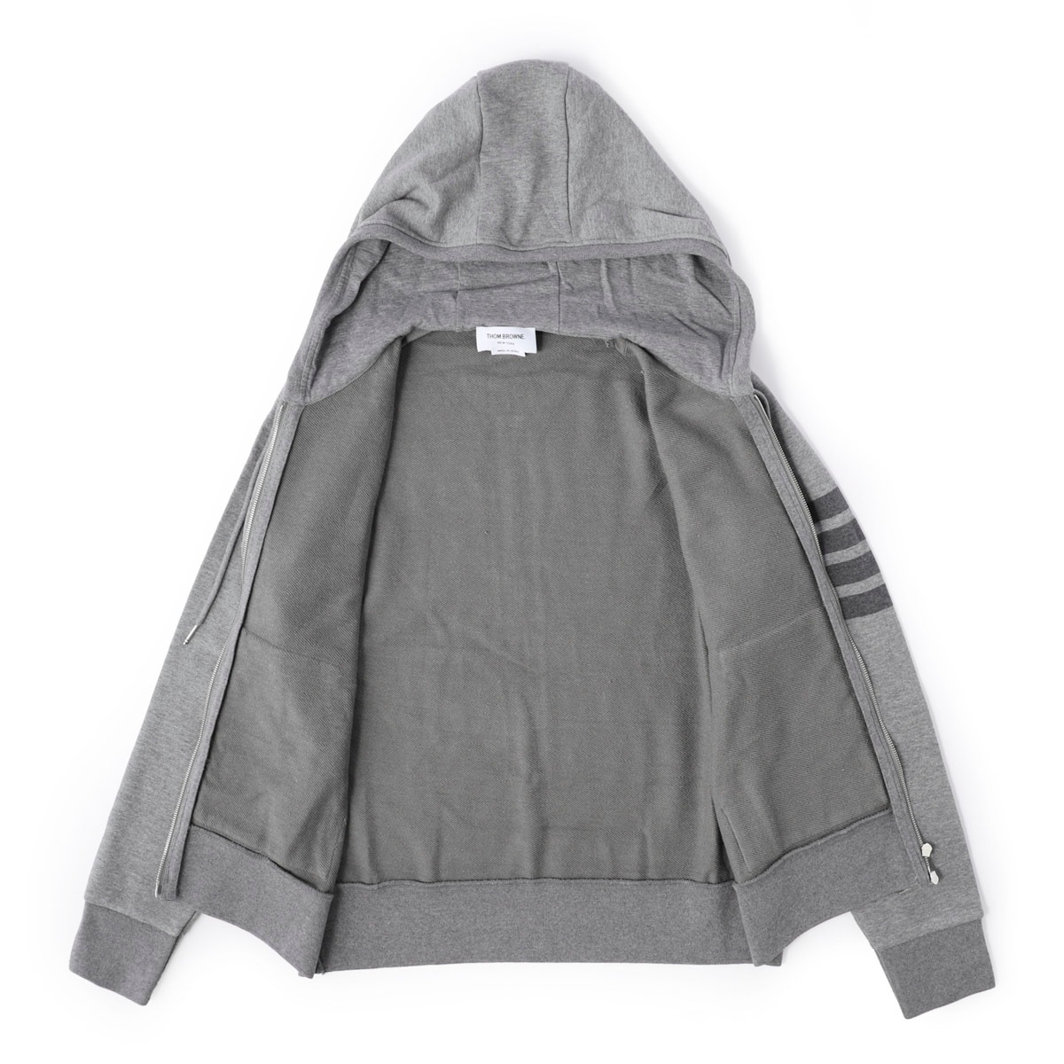 【関税込み】Thom Browne グレー ジャカード フーディ アウトレット】【ラスト1点】THOM BROWNE. トムブラウン パーカ