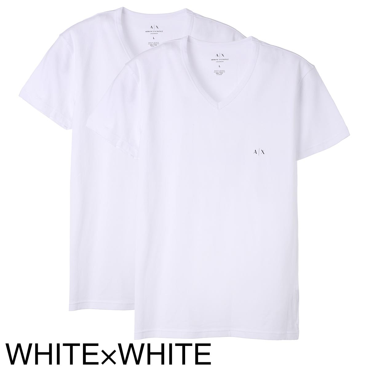 ARMANI EXCHANGE アルマーニエクスチェンジ Vネック アンダーTシャツ 2枚セット【返品交換不可】 メンズ