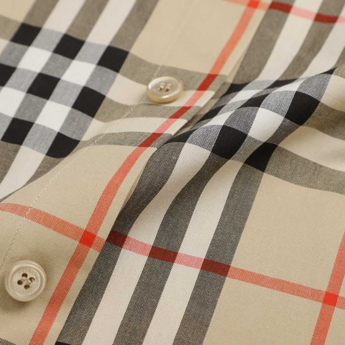 【タイムセール TOPS】BURBERRY バーバリー 長袖レギュラーカラーシャツ/総柄シャツ/M CASUAL SHIRTS メンズ