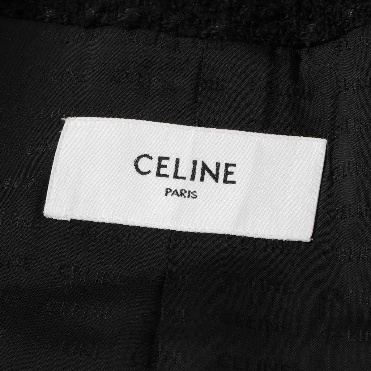 第1ボタン欠品 CELINE ツイード ピンク ジャケット 42 CELINE セリーヌ ツイードジャケット/VESTE CHELSEA レディース