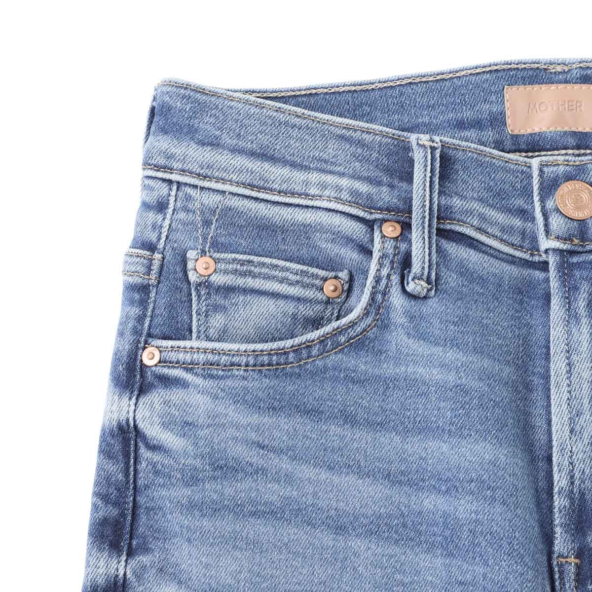 MOTHER マザー ジップフライジーンズ/フレアジーンズ/THE INSIDER CROP STEP FRAY ストレッチ フレア デニムパンツ クロップド丈 切りっぱなし レディース