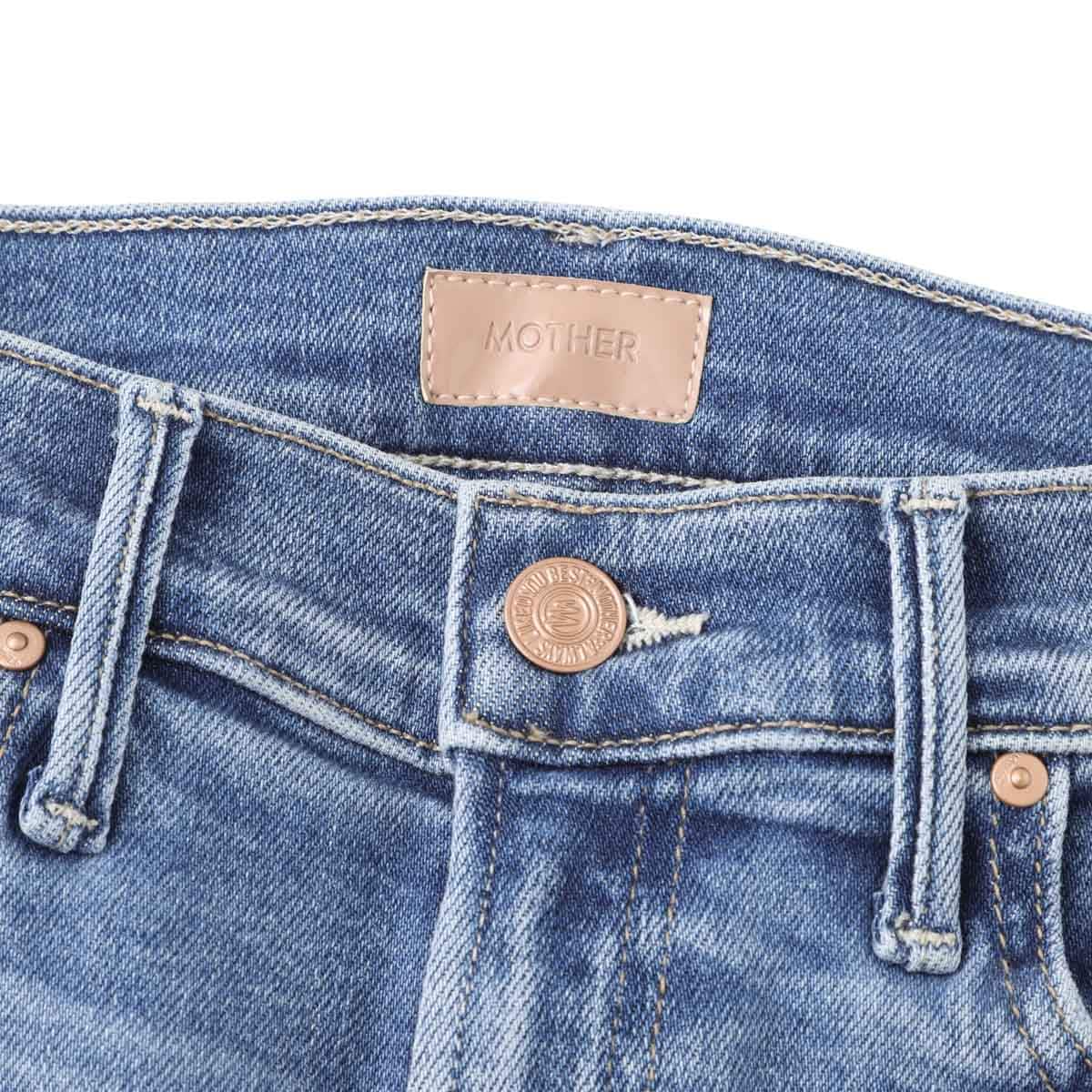 MOTHER マザー ジップフライジーンズ/フレアジーンズ/THE INSIDER CROP STEP FRAY ストレッチ フレア デニムパンツ クロップド丈 切りっぱなし レディース