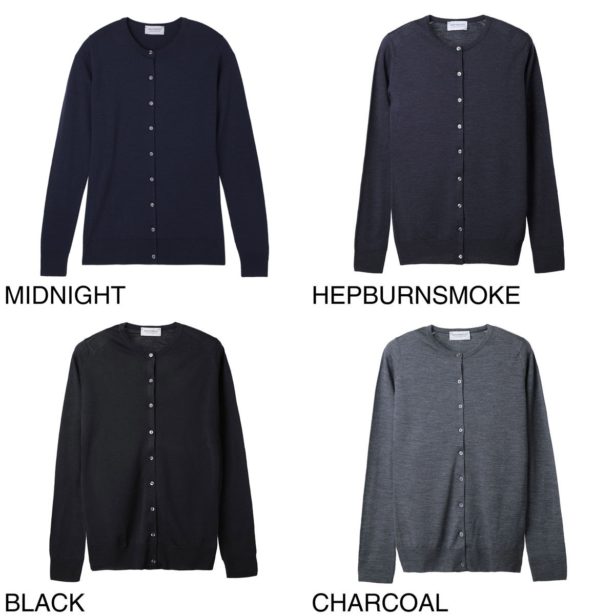 JOHN SMEDLEY ジョンスメドレー クルーネック カーディガン/BUTTERCUP エクストラファインメリノウール 30ゲージ レディース