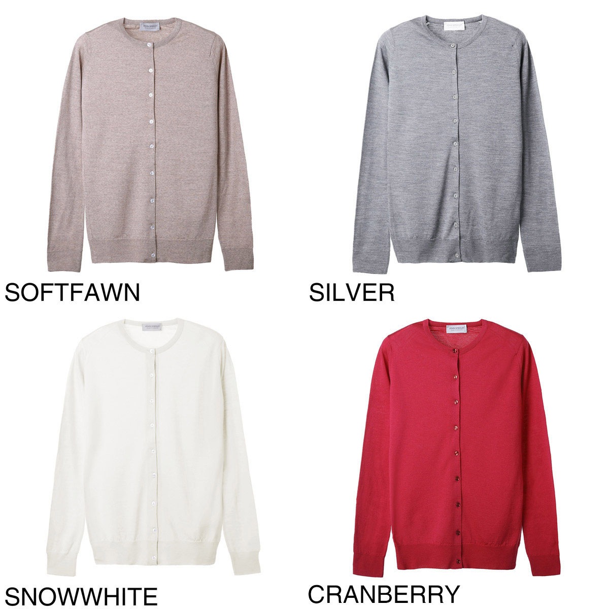 JOHN SMEDLEY ジョンスメドレー クルーネック カーディガン/BUTTERCUP エクストラファインメリノウール 30ゲージ レディース