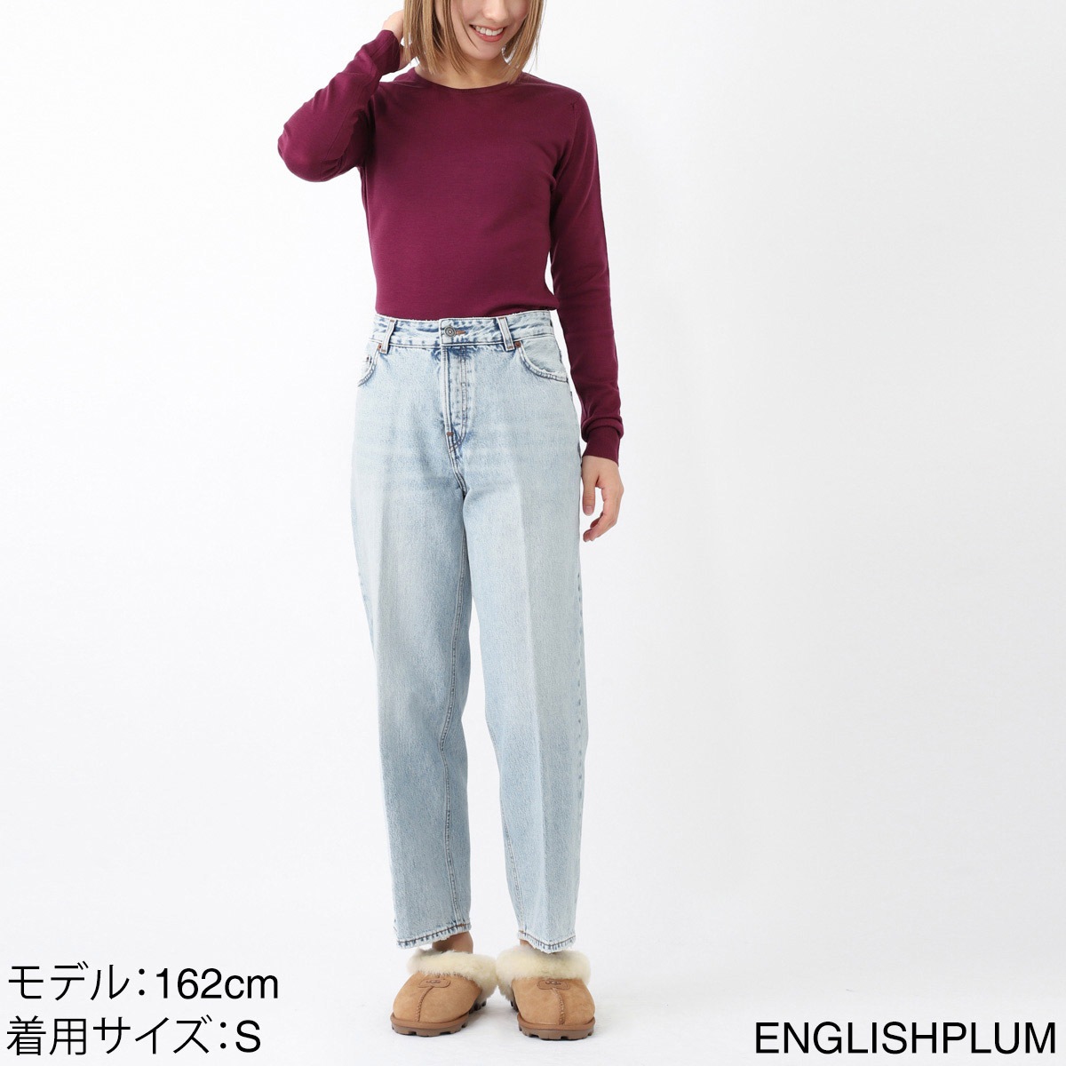 JOHN SMEDLEY ジョンスメドレー クルーネックセーター/GERANIUM ゼラニウム 30ゲージ SLIM FIT レディース