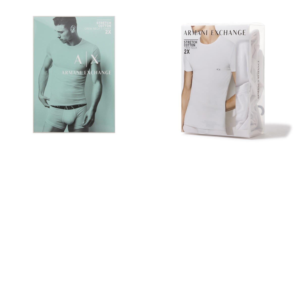 ARMANI EXCHANGE アルマーニエクスチェンジ クルーネック アンダーTシャツ 2枚セット【返品交換不可】 メンズ