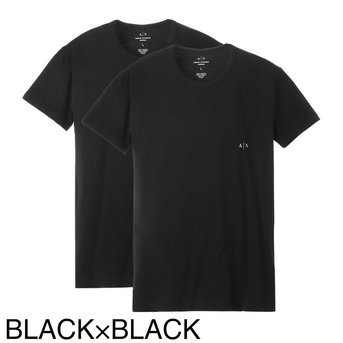 ARMANI EXCHANGE アルマーニエクスチェンジ クルーネック アンダーTシャツ 2枚セット【返品交換不可】 メンズ