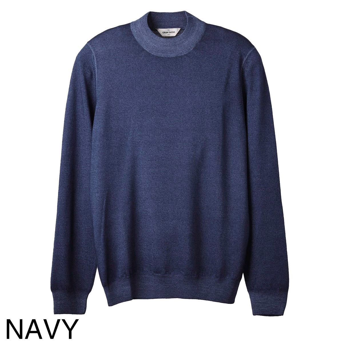 グランサッソ　モックネックニット　ダークネイビー　ウール　50 Gran Sasso グランサッソ モックネック ニット/LUPPETTO M/L