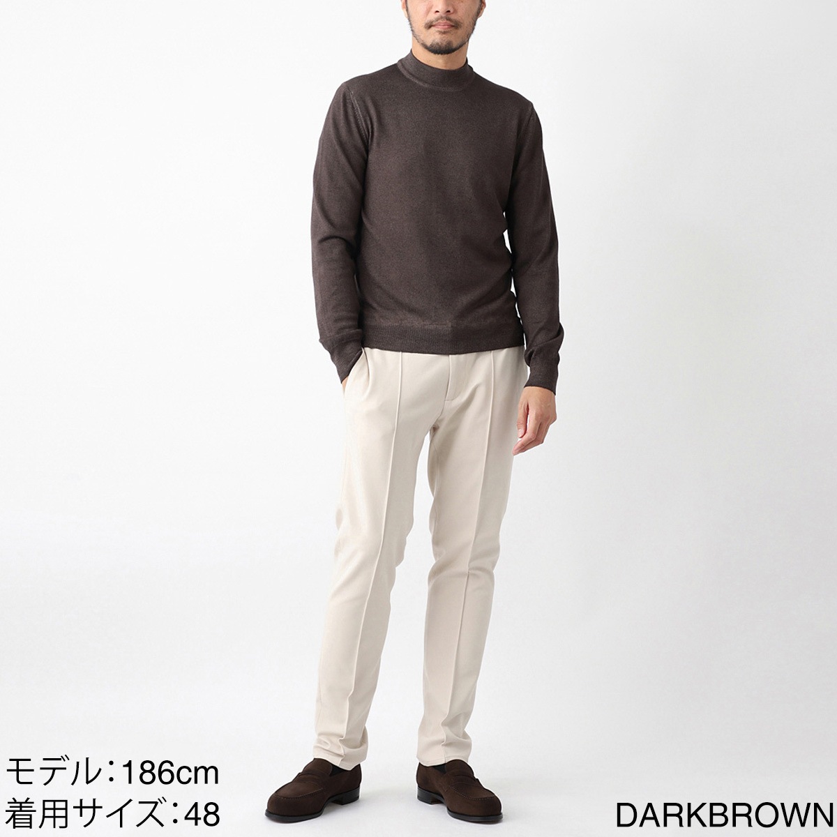 美品　グランサッソ　ベージュ　モックネック ニット　Lサイズ 楽天市場】グランサッソ Gran Sasso モックネック ニット メンズ