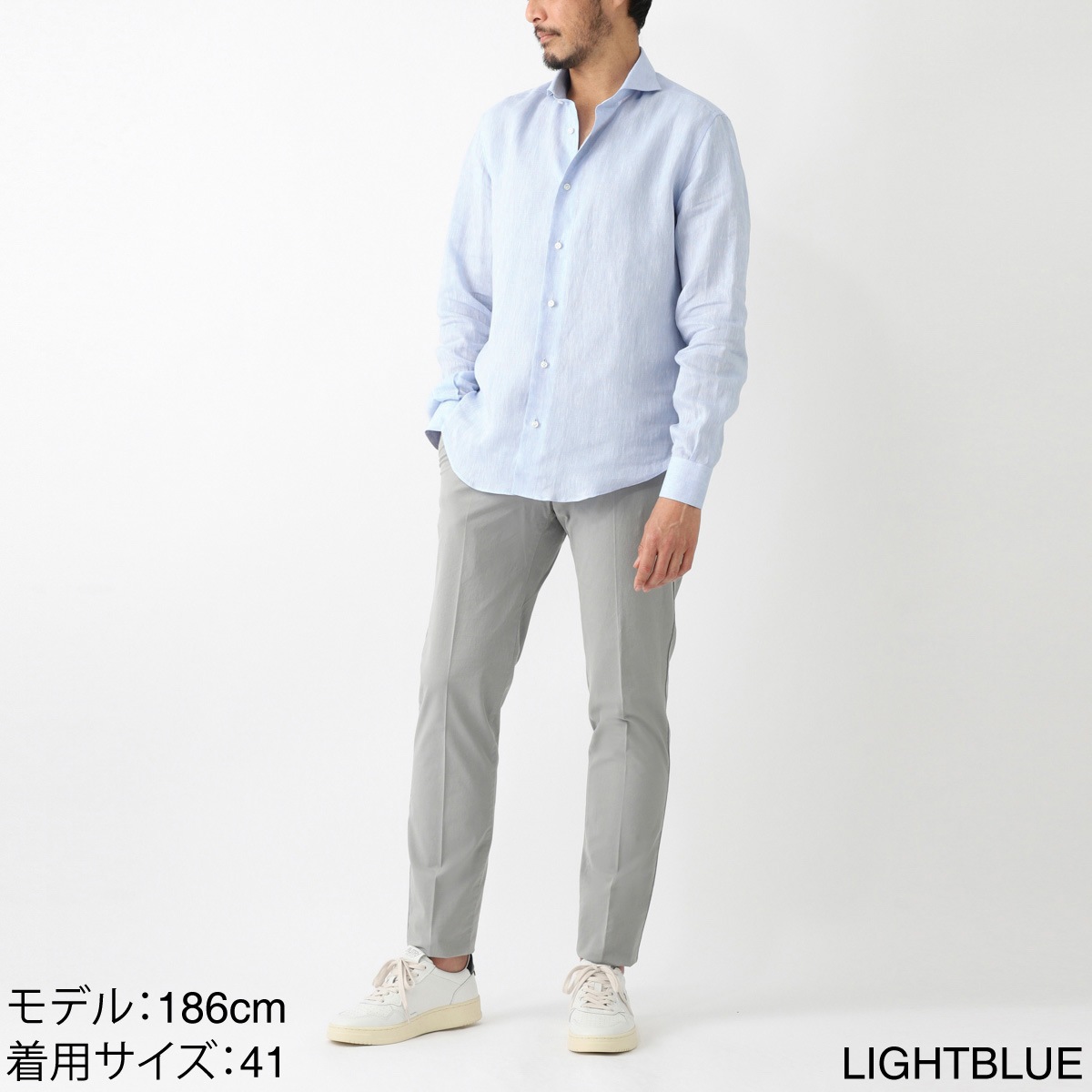 DASE デイス ホリゾンタルカラー リネンシャツ メンズ