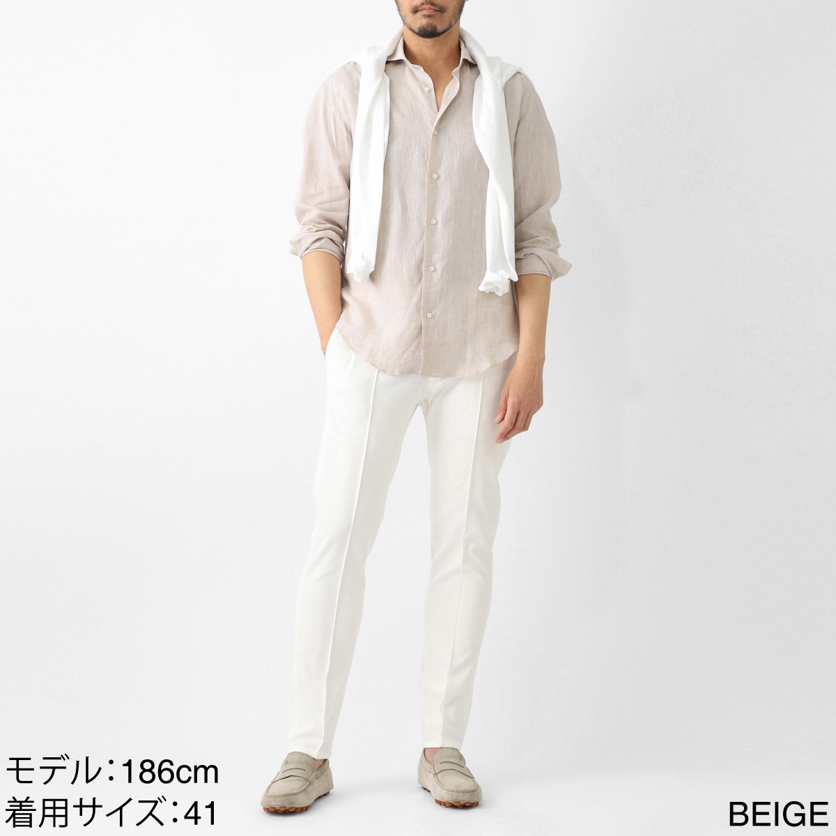 DASE デイス ホリゾンタルカラー リネンシャツ メンズ