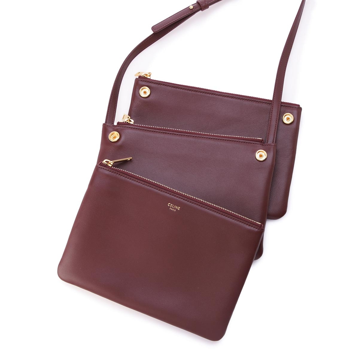 セリーヌショルダーバック ソフトトリオ TRIO（CELINE） セリーヌ CELINE トリオ ショルダーバッグ 斜め