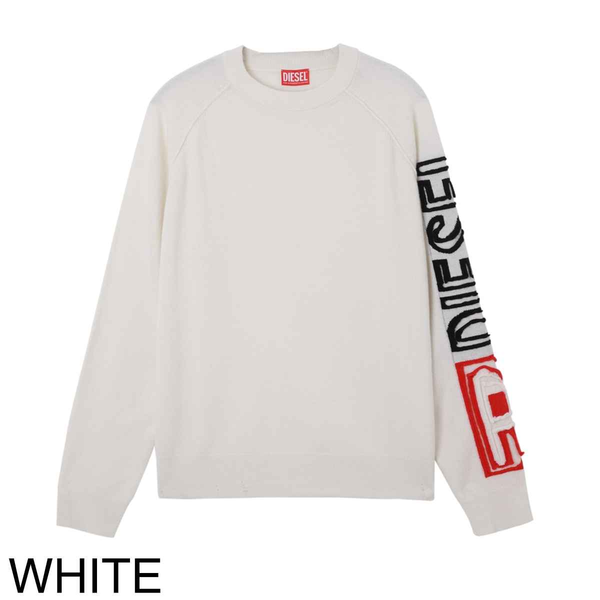 美品　diesel ニット　セーター　グレー　腕ロゴ　S K-SARIA アウトレット】DIESEL ディーゼル クルーネックニット/K-SARIA-A