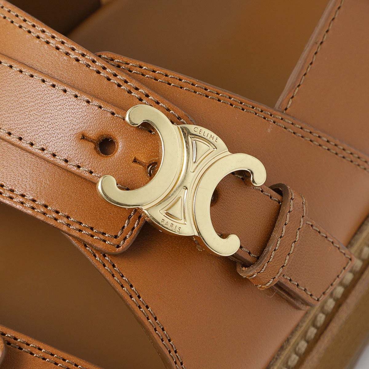 CELINE セリーヌ サンダル/TIPPI TRIOMPHE WEDGE SANDAL 30【大きい