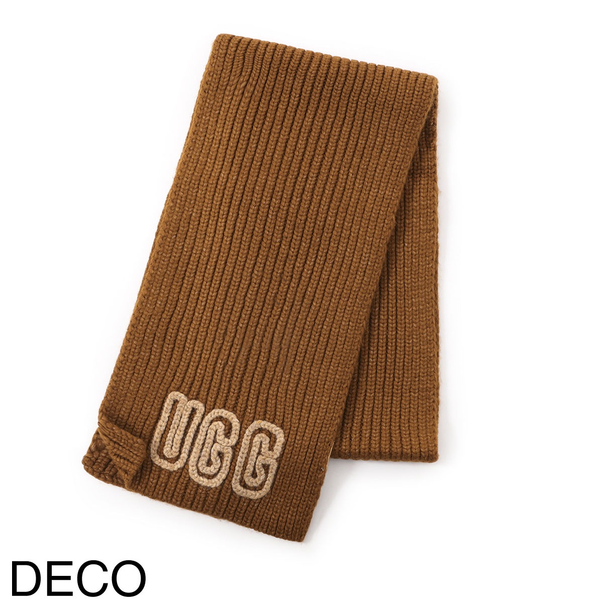 UGG Australia アグオーストラリア マフラー/W CHUNKY CRAFTED RIB SCARF ロゴ リブニット レディース