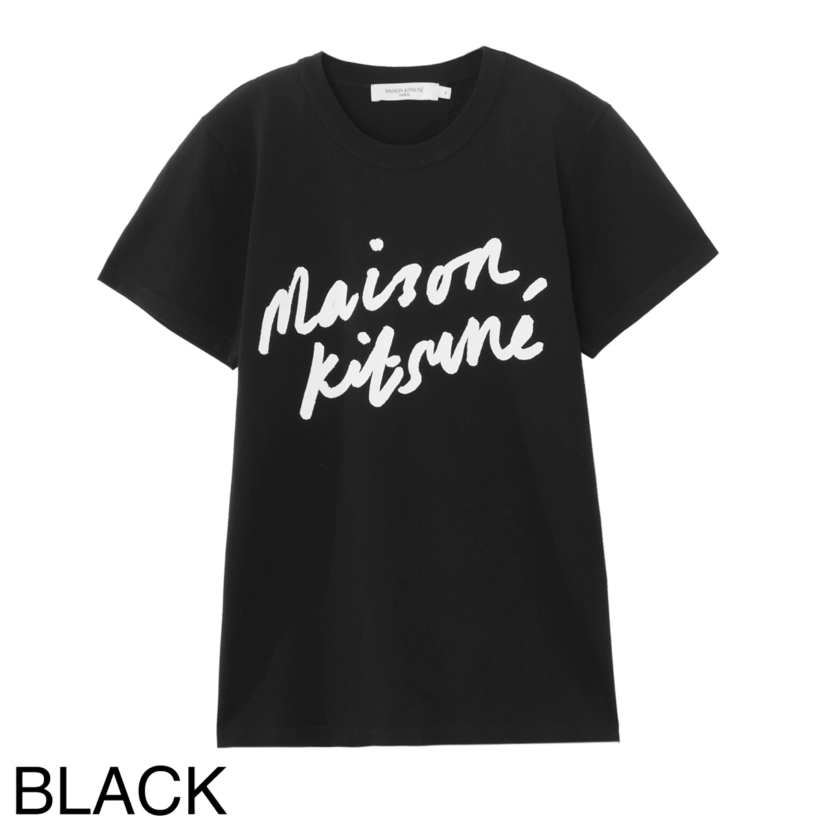 【関税&送料込】MAISON KITSUNE ロゴ 刺繍Tシャツ クルーネック MAISON KITSUNE メゾンキツネ クルーネックTシャツ/HANDWRITING