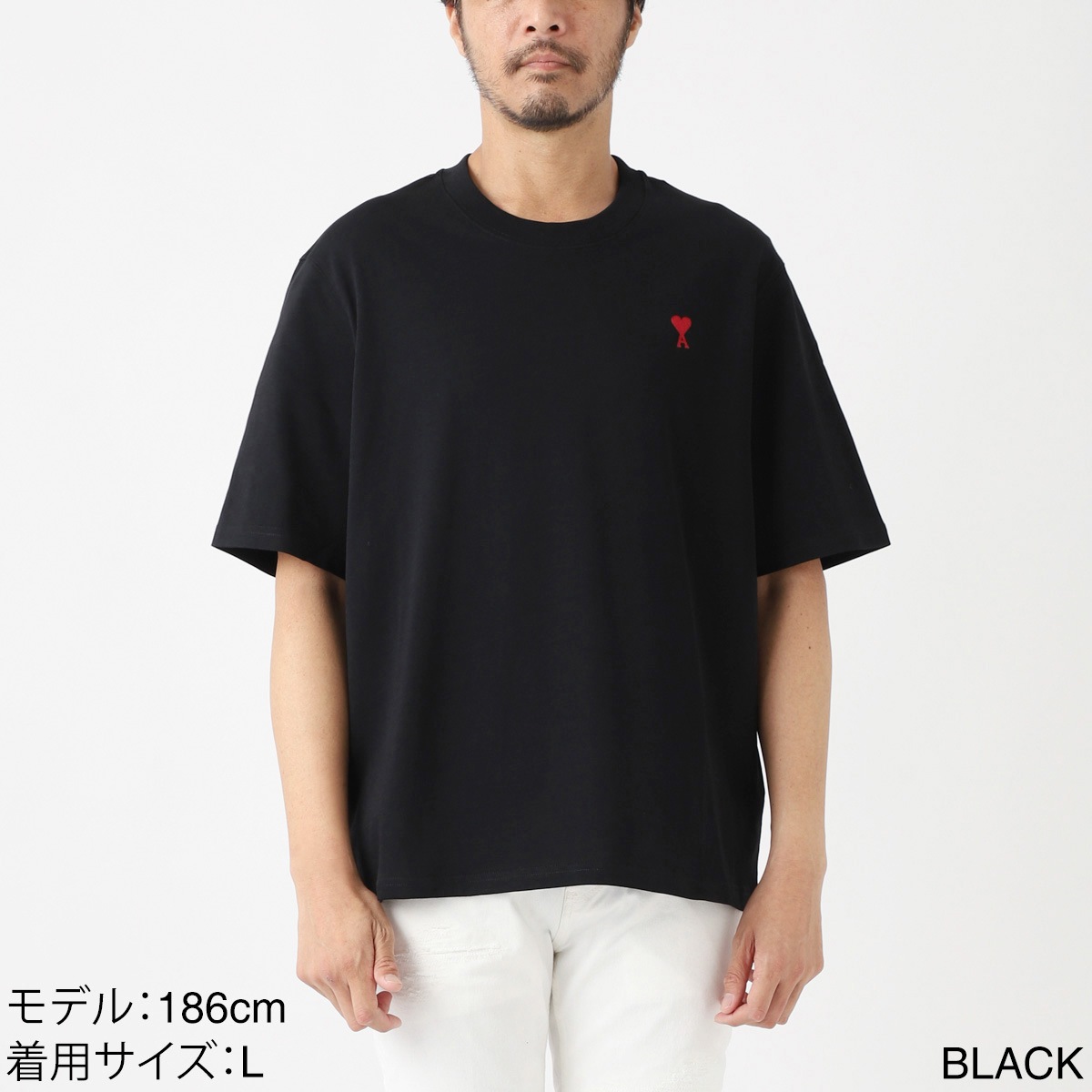 AMI アミ クルーネックTシャツ/RED AMI DE COEUR TSHIRT