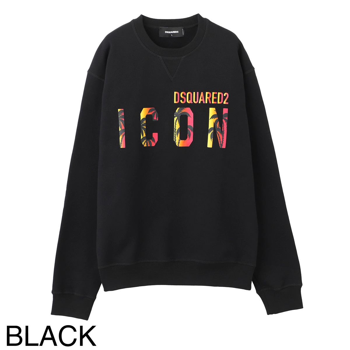 DSQUARED2 ブラック クルーネック トレーナー DSQUARED2 ブラック クルーネック トレーナー アウトレット