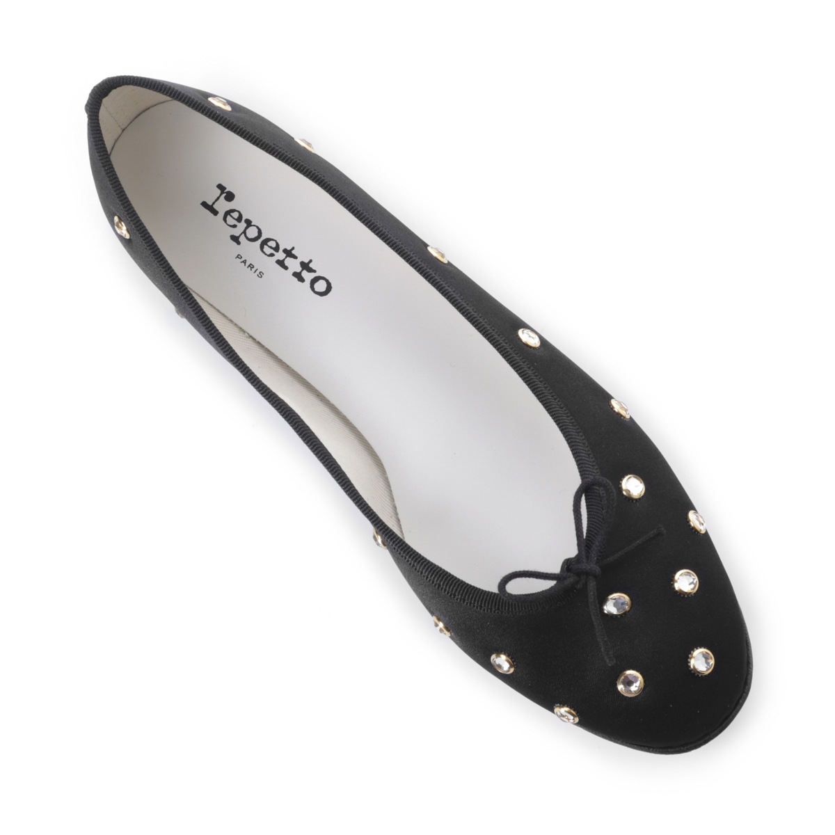 repetto レペット バレエシューズ/フラットシューズ/CENDRILLON HAUTE クリスタル ビジュー リボン ラウンドトゥ【大きいサイズあり】 レディース