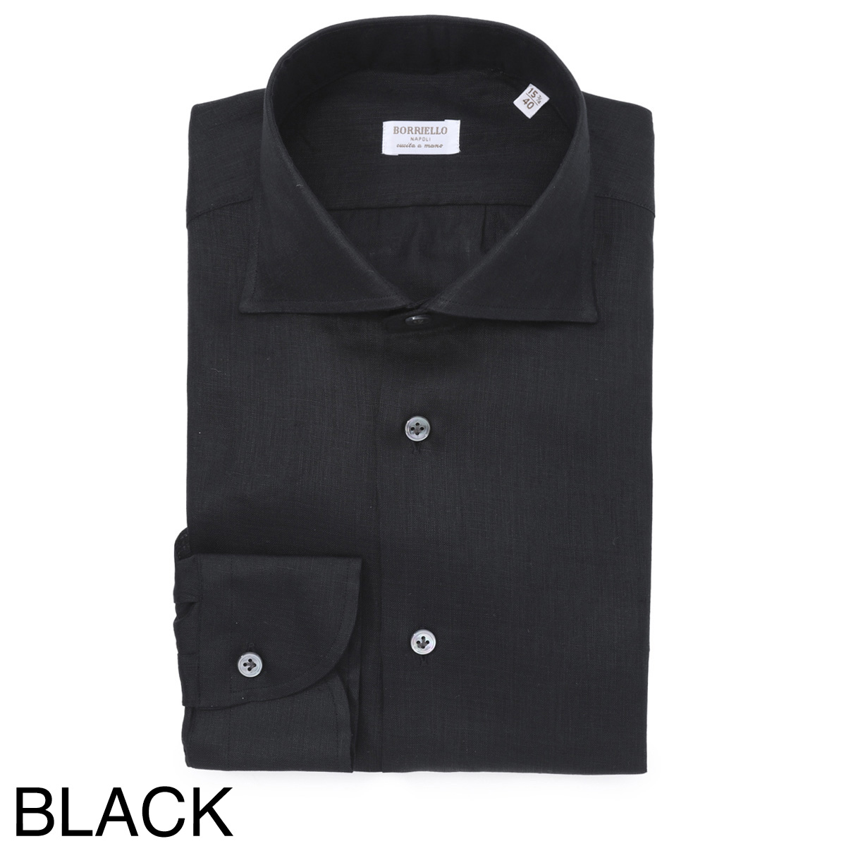 【アウトレット】【ラスト1点】BORRIELLO ボリエッロ ワイドカラー リネンシャツ/セミワイドカラー フレンチカラー/MARECHIARO SLIM FIT【大きいサイズあり】 メンズ