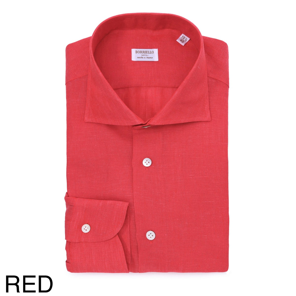 【アウトレット】【ラスト1点】BORRIELLO ボリエッロ ワイドカラー リネンシャツ/セミワイドカラー フレンチカラー/MARECHIARO SLIM FIT【大きいサイズあり】 メンズ