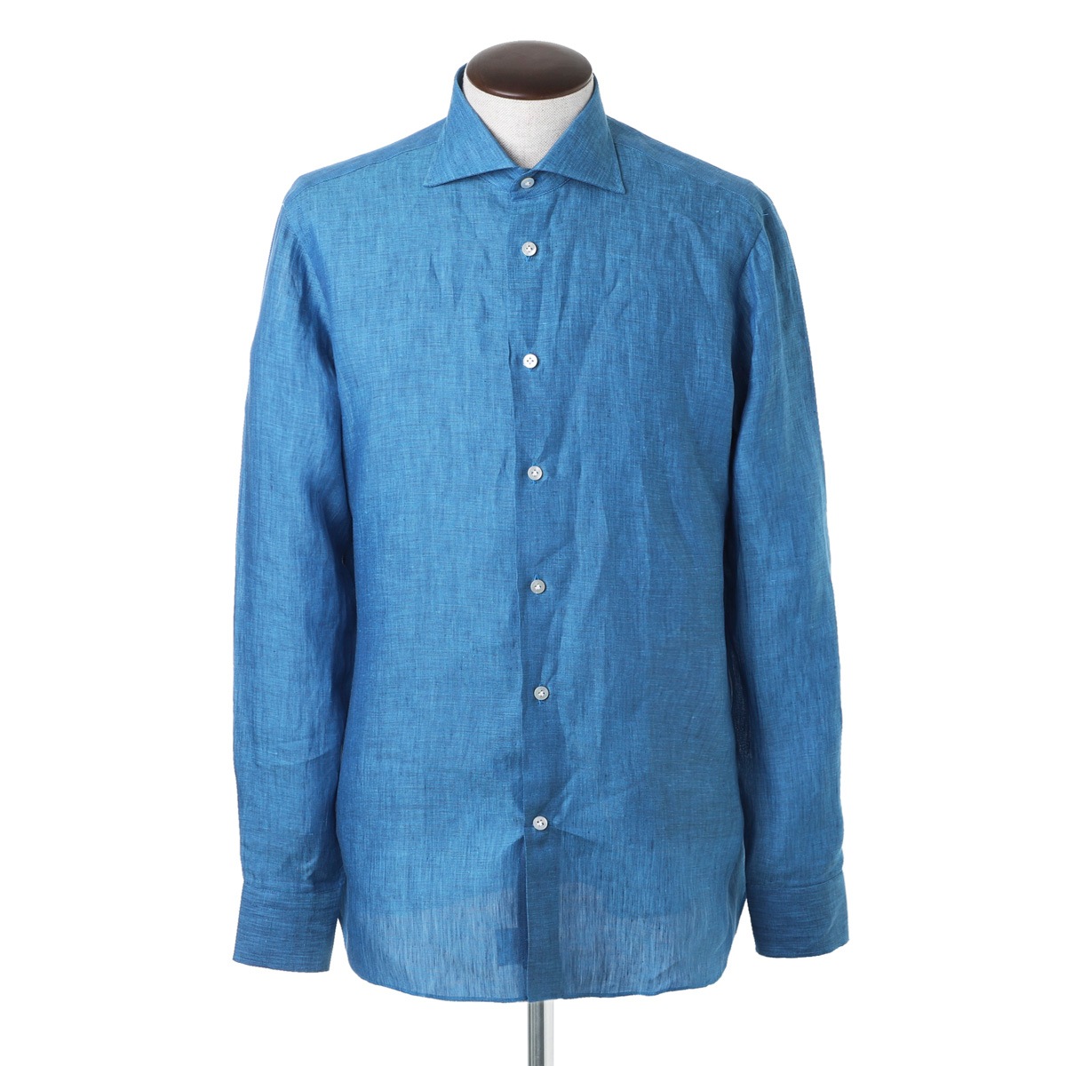 【アウトレット】【ラスト1点】BORRIELLO ボリエッロ ワイドカラー リネンシャツ/セミワイドカラー フレンチカラー/MARECHIARO SLIM FIT【大きいサイズあり】 メンズ