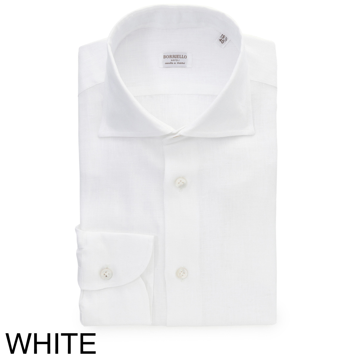 【アウトレット】【ラスト1点】BORRIELLO ボリエッロ ワイドカラー リネンシャツ/セミワイドカラー フレンチカラー/MARECHIARO SLIM FIT【大きいサイズあり】 メンズ