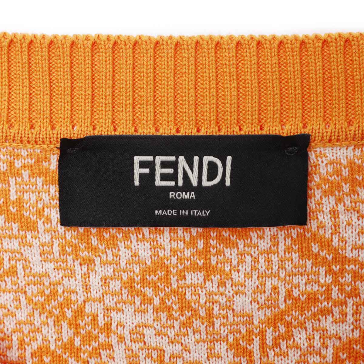 FENDI フェンディ ベルト付 半袖クルーネックニット ヴァージンウール