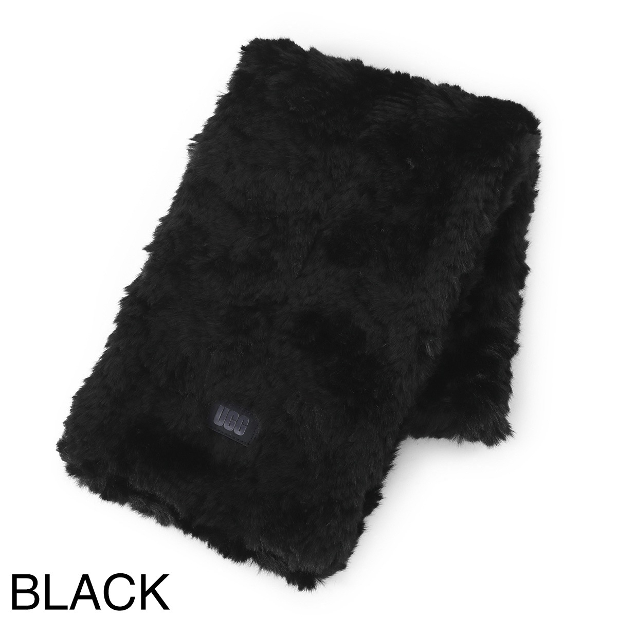 UGG 新品　黒　フリンジマフラー UGG アグ マフラー W CABLE SCARF ケーブル スカーフ 101013