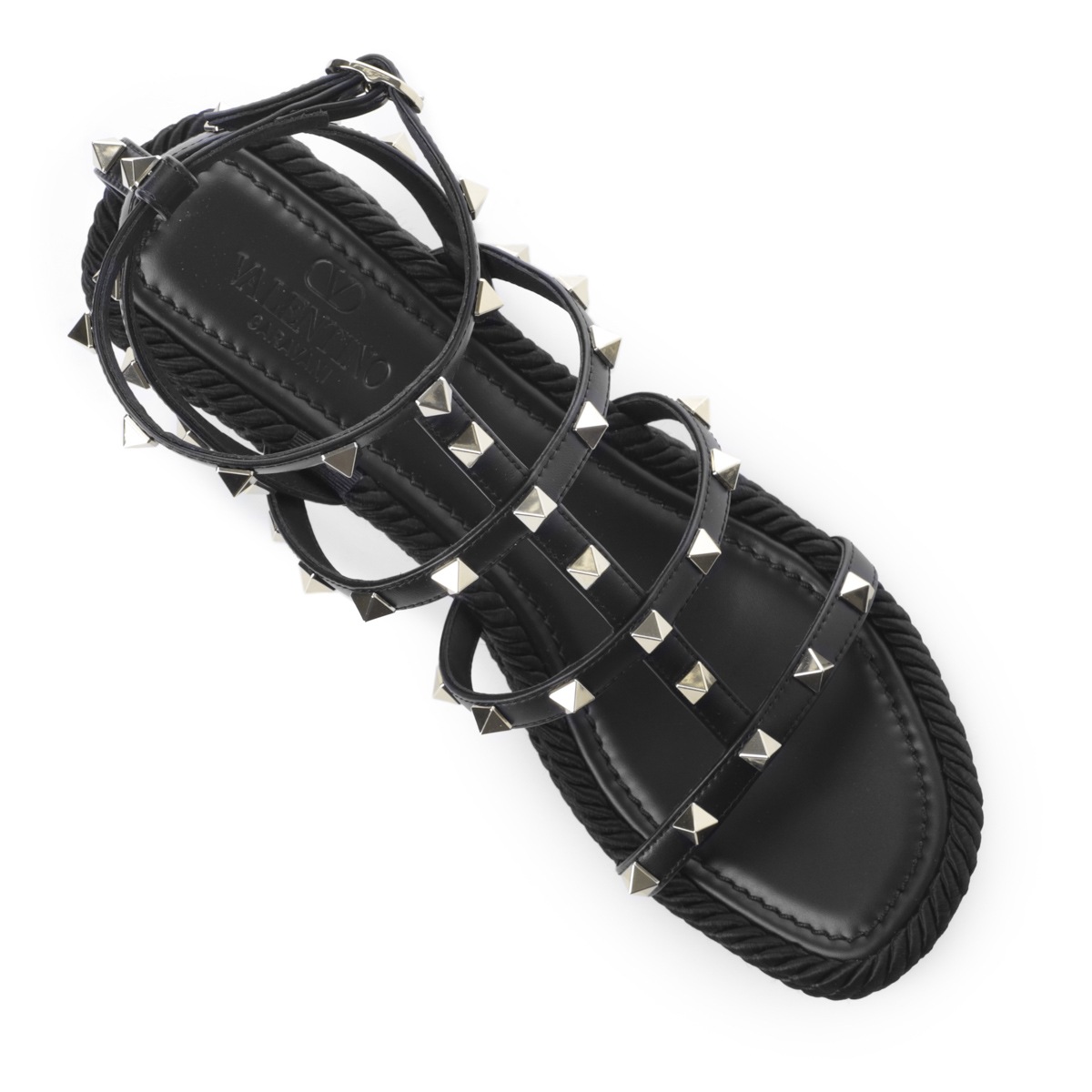 ヴァレンティノ ガラヴァーニ ロックスタッズ アンクルストラップサンダル 38