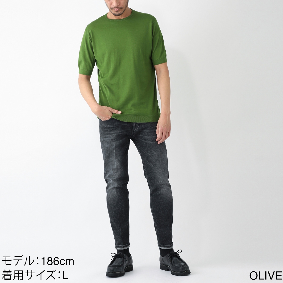 ジョンスメドレー クルーネック半袖ニットBELDEN シーアイランドコットン JOHN SMEDLEY ジョンスメドレー クルーネック半袖ニット BELDEN