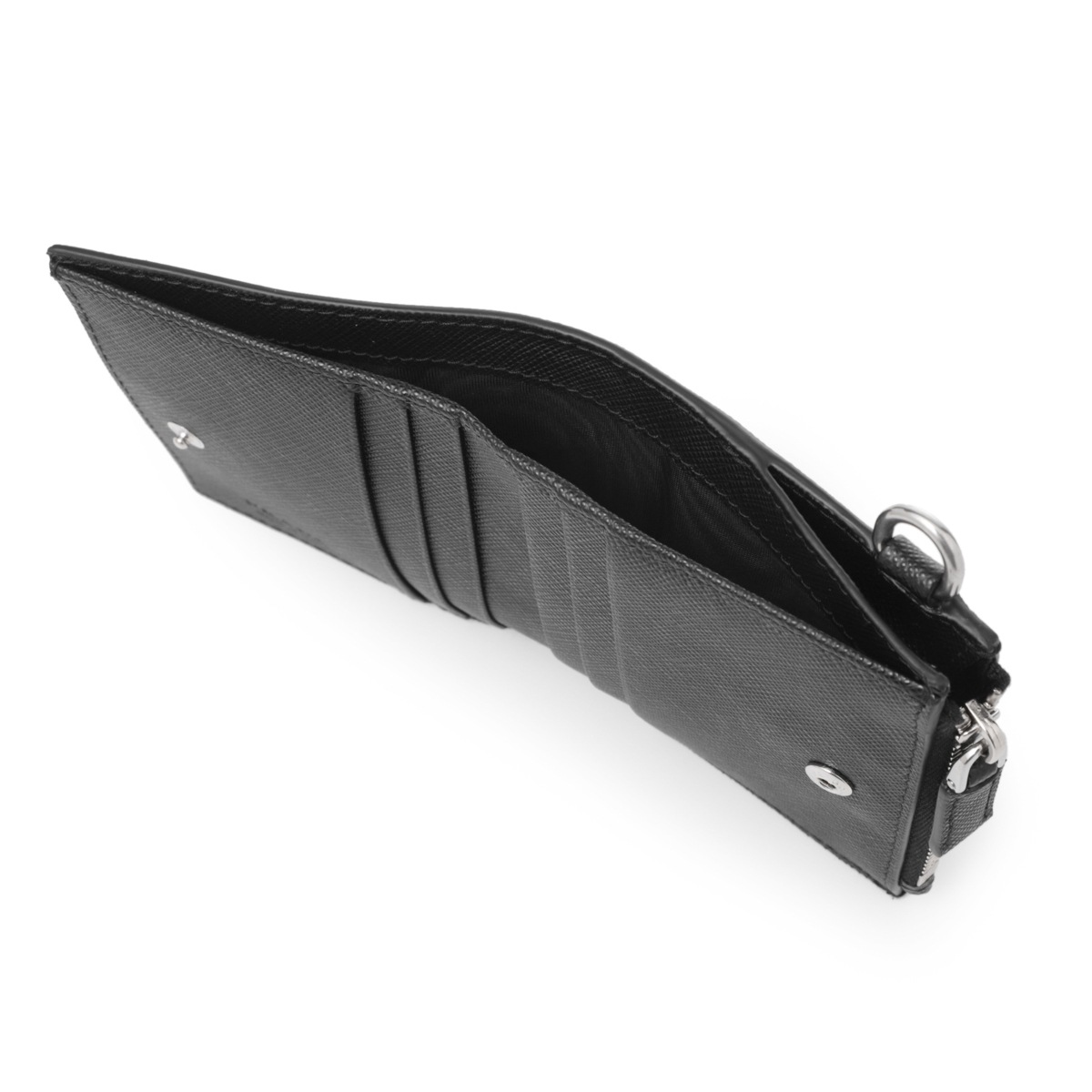 PRADA　二つ折り財布　チェーン付き　カードあり　メンズ PRADA プラダ 2つ折り財布 小銭入れ付き/チェーン付き