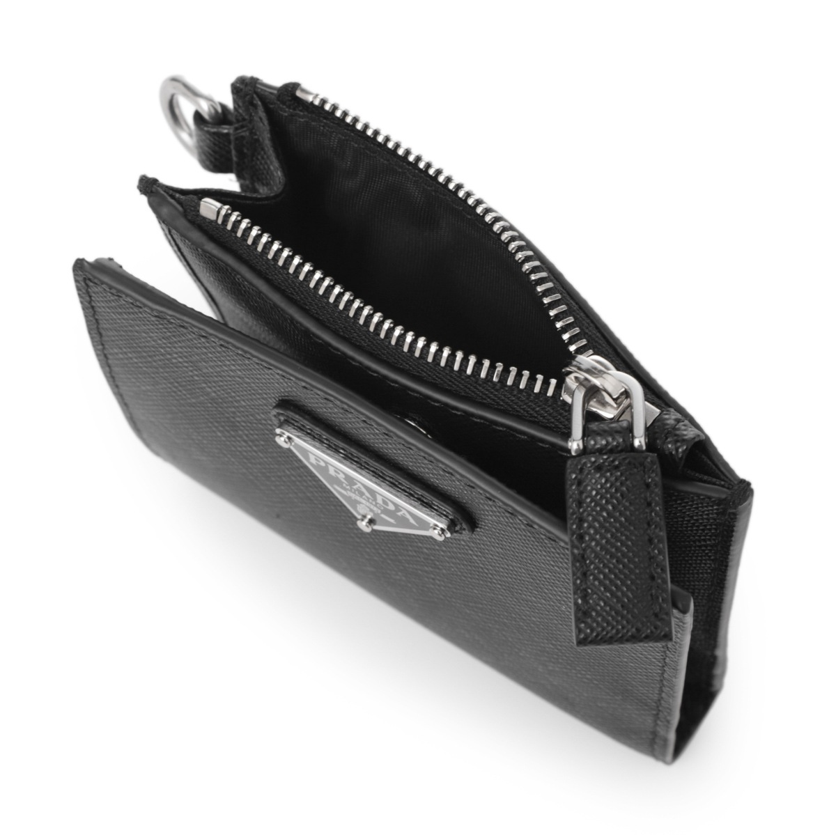 PRADA　二つ折り財布　チェーン付き　カードあり　メンズ PRADA プラダ 2つ折り財布 小銭入れ付き/チェーン付き