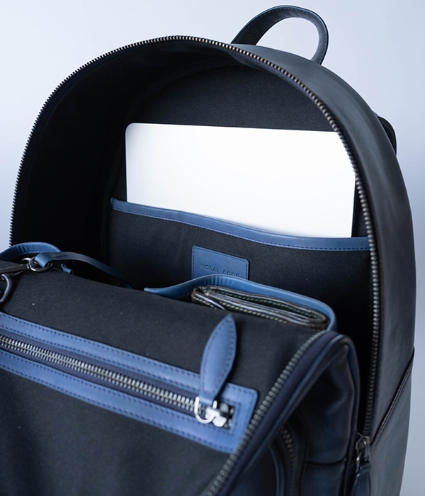 レザービジネスリュック 本革 GUILDFORD NAVY バックパック ネイビー紺