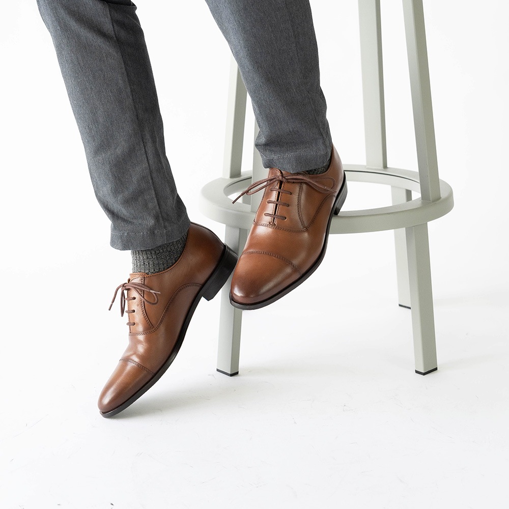 SHEFFIELD COGNAC ストレートチップ ビジネスシューズ