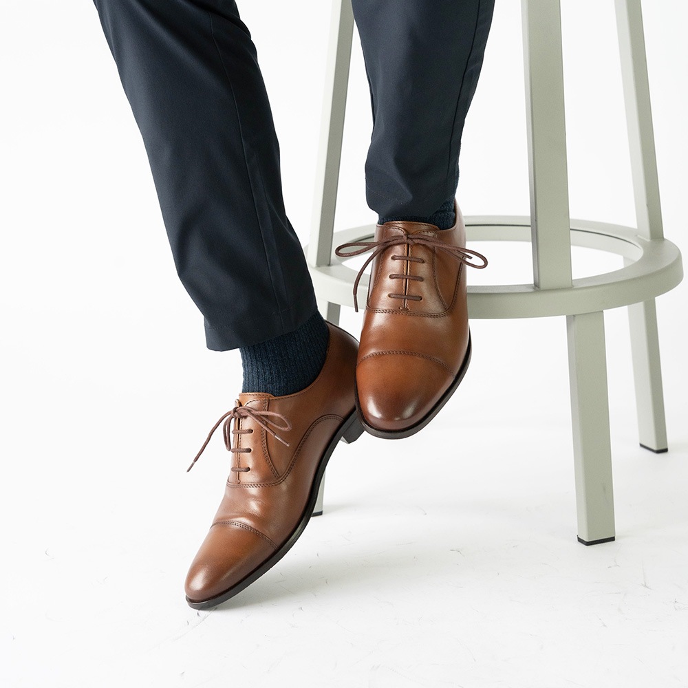 SHEFFIELD COGNAC ストレートチップ ビジネスシューズ