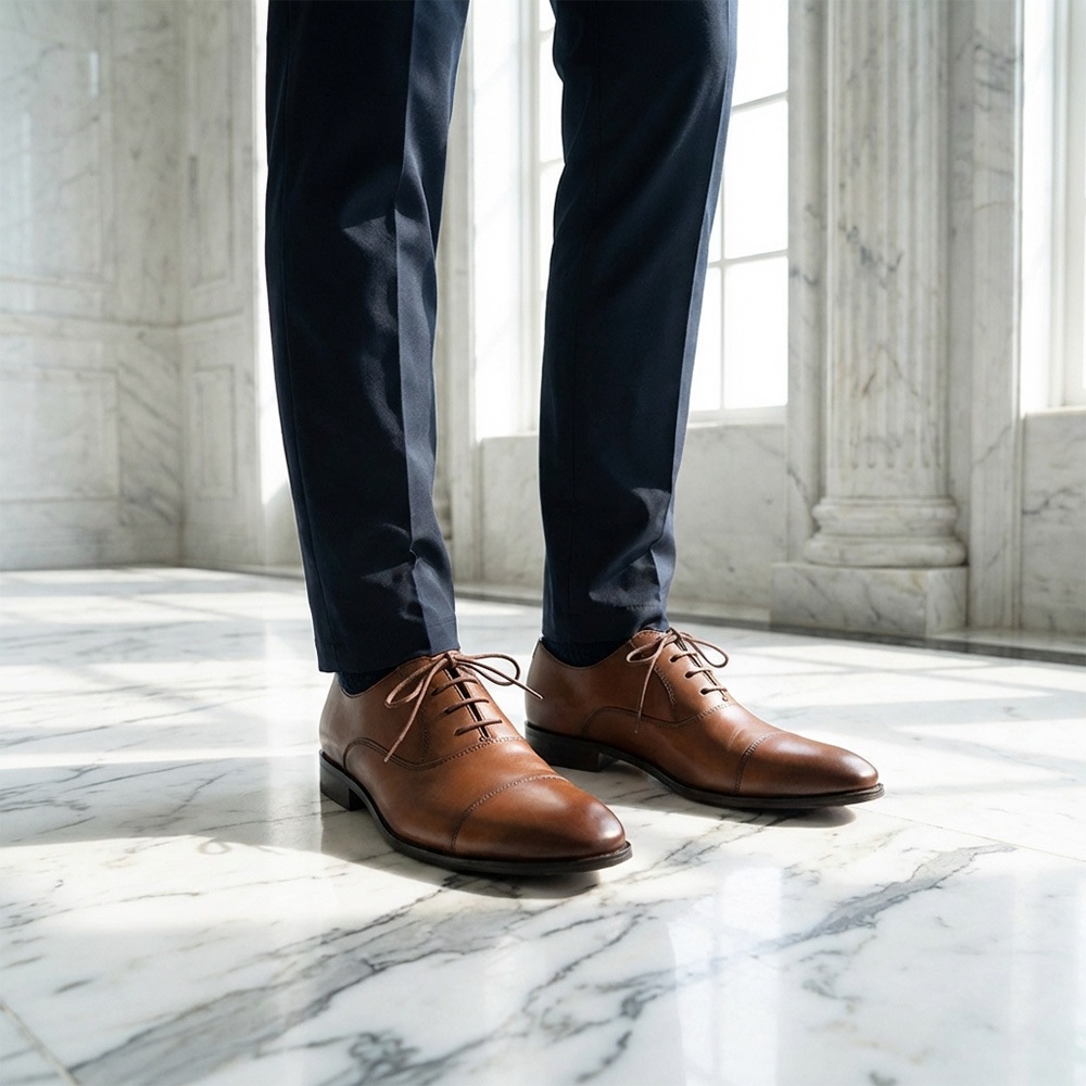 SHEFFIELD COGNAC ストレートチップ ビジネスシューズ