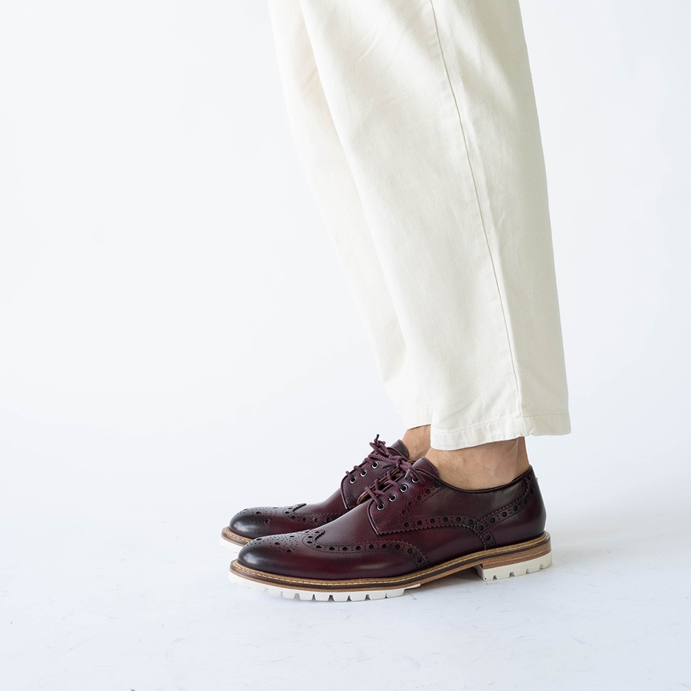 HACKNEY BURGUNDY ウイングチップ 外羽根 