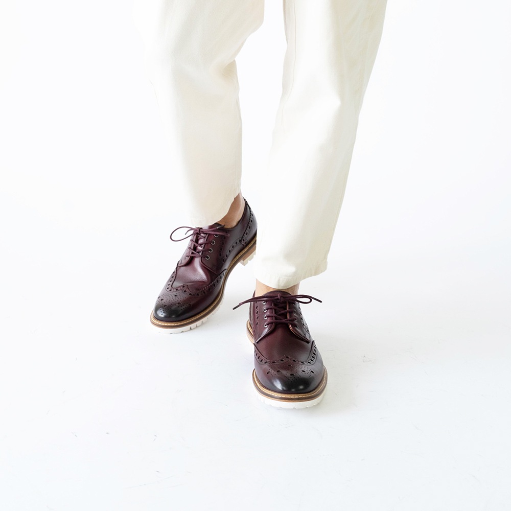 HACKNEY BURGUNDY ウイングチップ 外羽根 