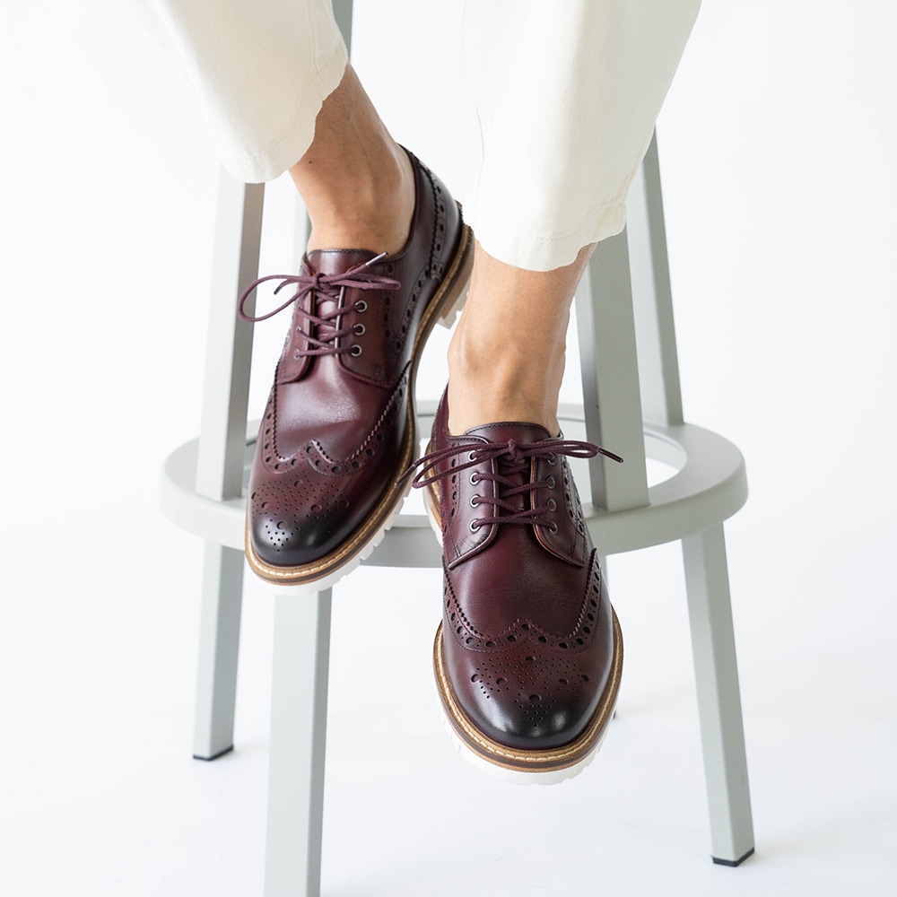 HACKNEY BURGUNDY ウイングチップ 外羽根 