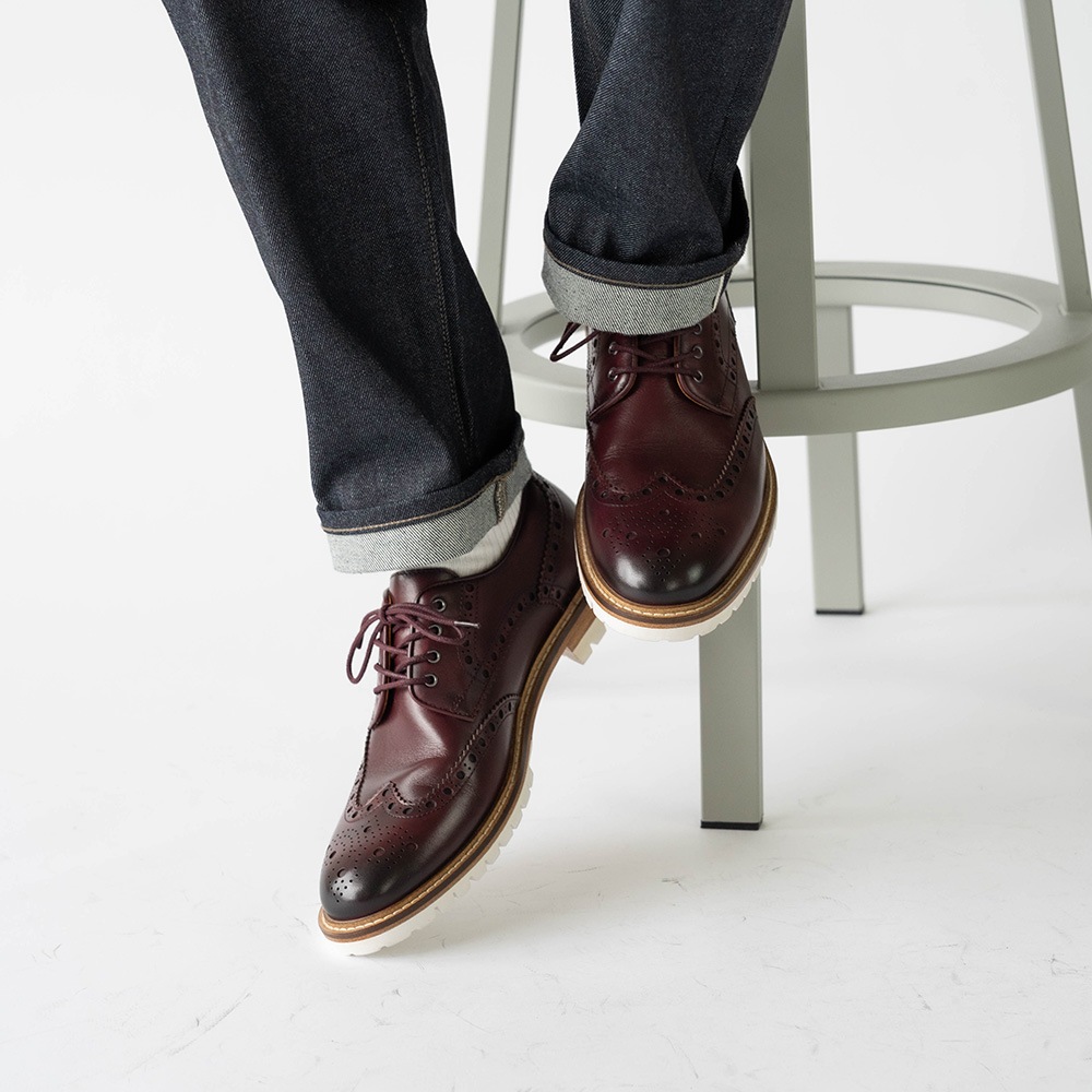 HACKNEY BURGUNDY ウイングチップ 外羽根 