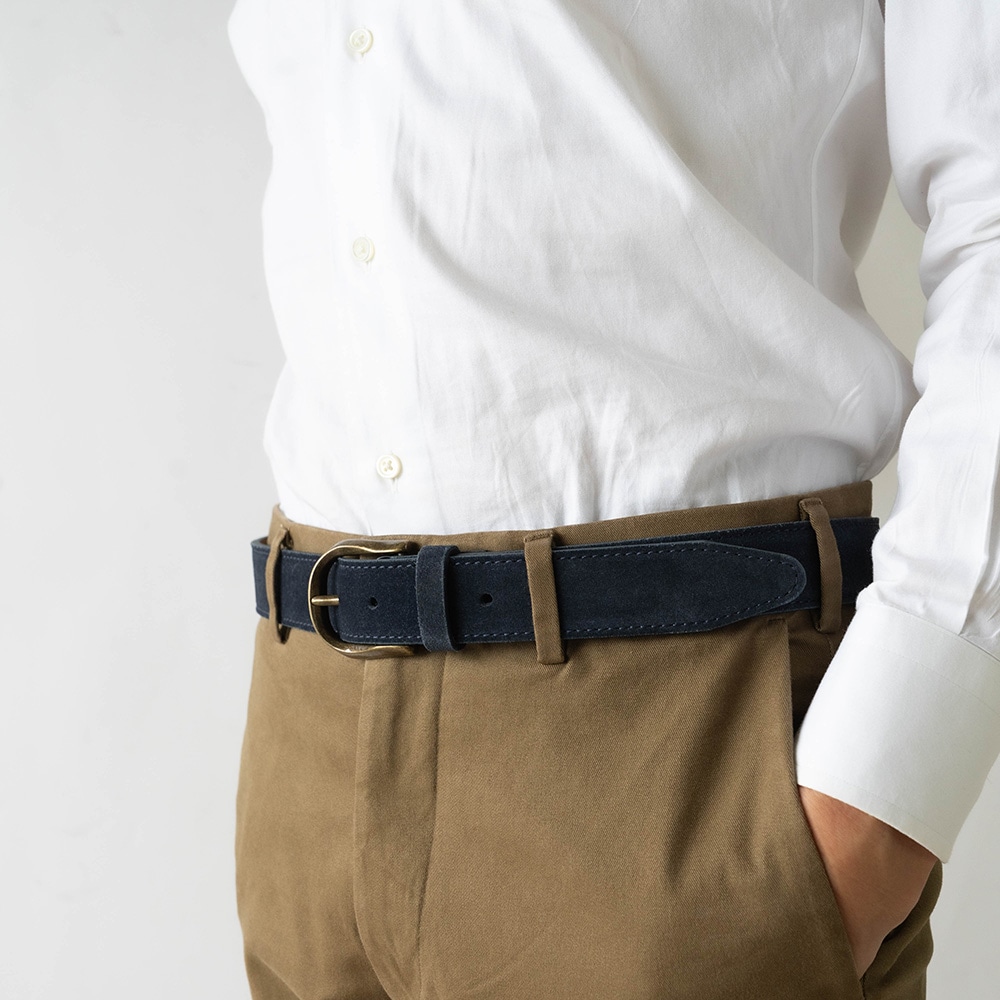 BANKS NAVY スエードベルト