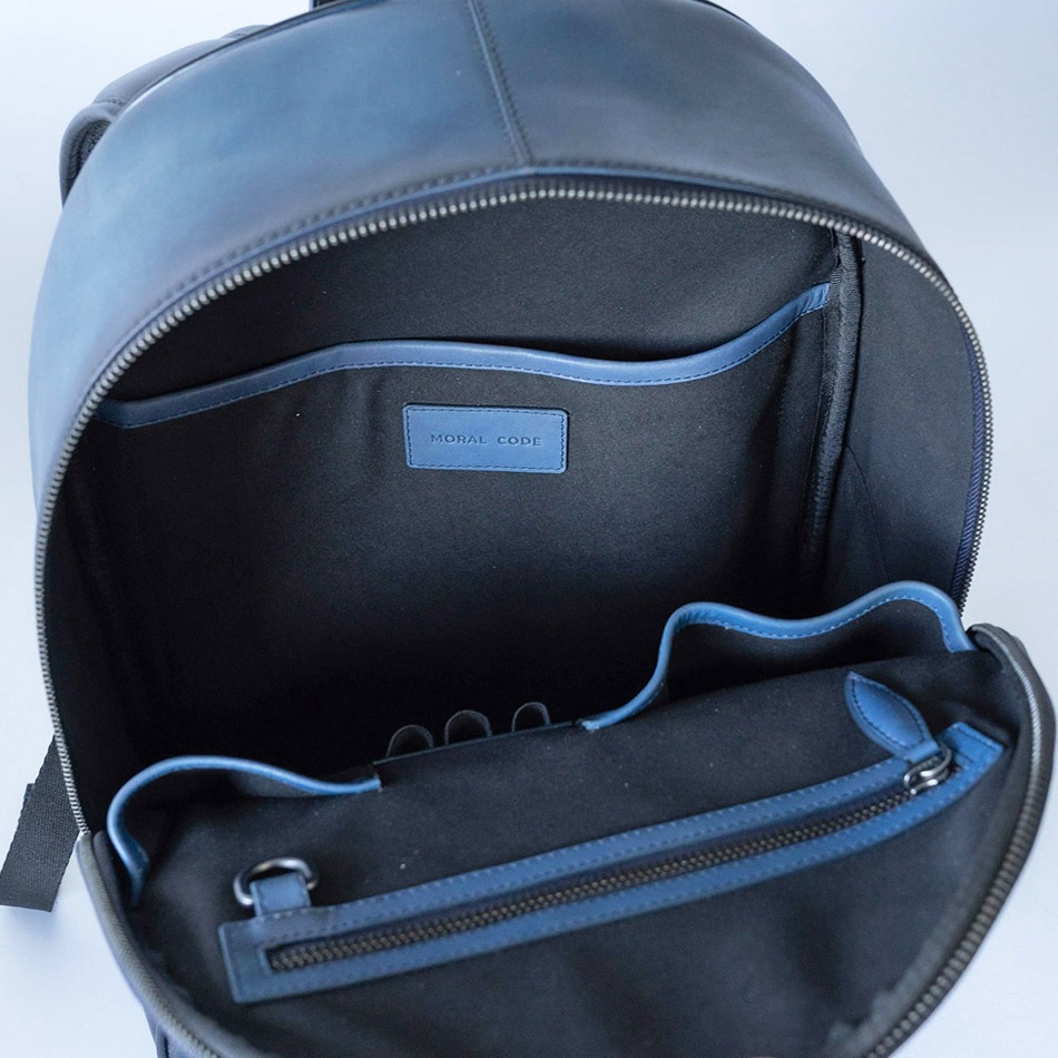 レザービジネスリュック 本革 GUILDFORD NAVY バックパック ネイビー紺